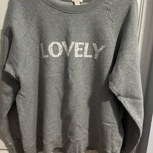 J. Crew Gray Crewneck Sweater Lovely Print